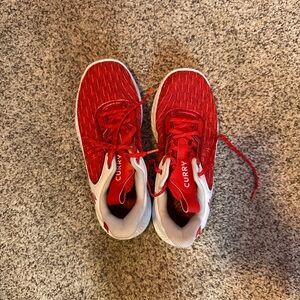 Nike Red and White Basketball Shoes